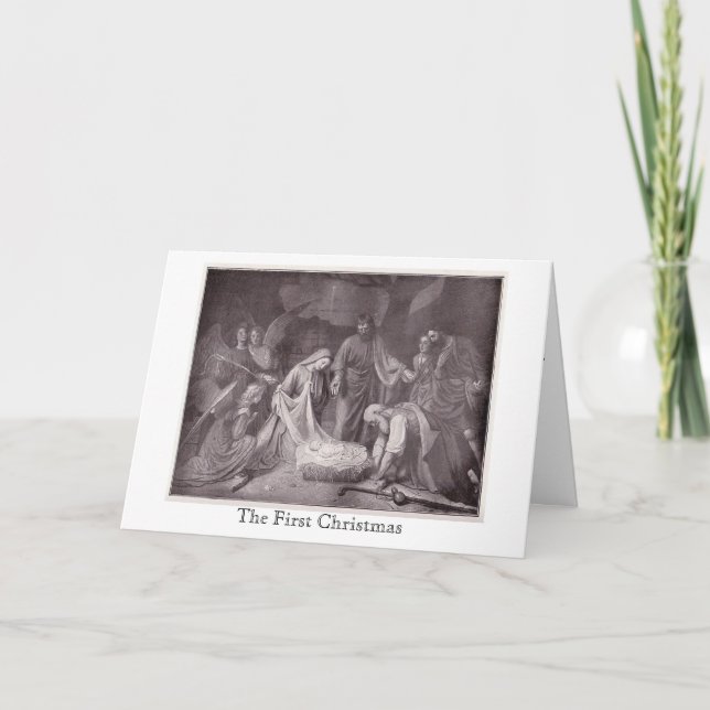 Vintage - The First Christmas, Holiday Card (Front)