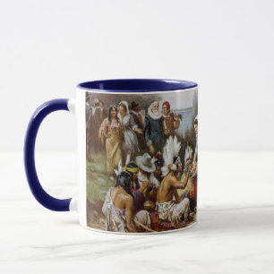 Vintage The First Thanksgiving 1621 Jean Ferris Mug