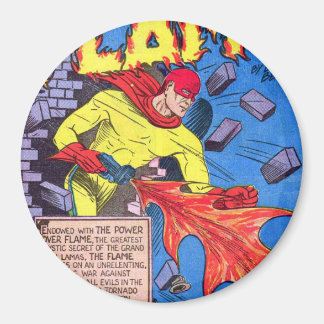 Vintage The Flame Superhero Comic Book Powers Magnet