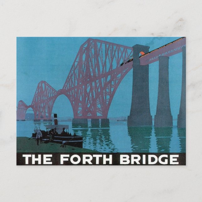 Vintage The Forth Bridge Postcard (Front)