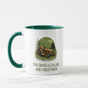 Vintage The Grass Is Calling and I Must Mow Funny Mug