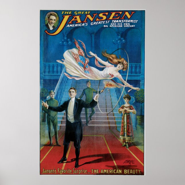 Vintage The Great Jansen Advertising Poster (Front)