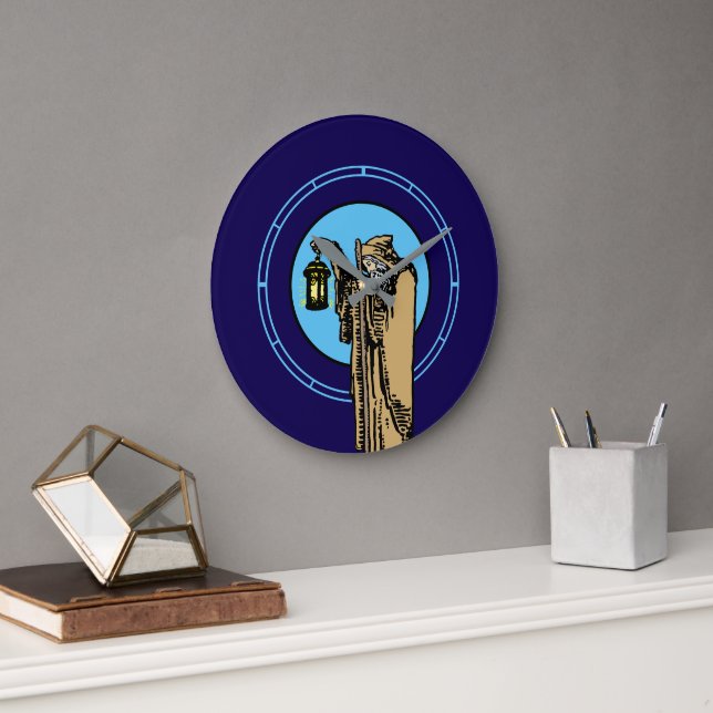 Vintage "The Hermit" Tarot Template Large Clock (Office)