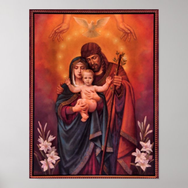 vintage the holy family, Jesus christ, Josef,Mary Poster (Front)
