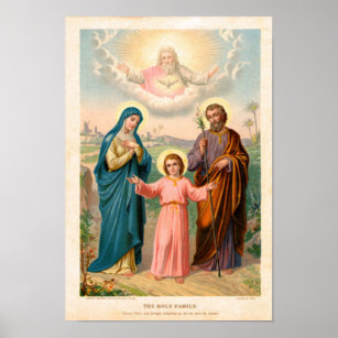 vintage the holy family, Jesus christ, Josef,Mary Poster