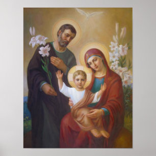 vintage the holy family, Jesus christ, Josef,Mary Poster