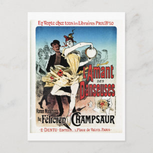 Vintage The lover of Ballerinas book ad Postcard