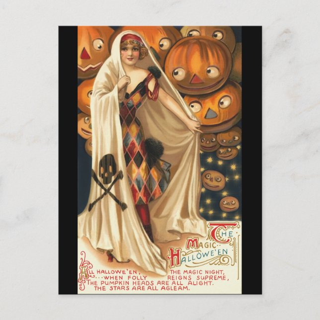 Vintage The Magic Halloween Postcard (Front)