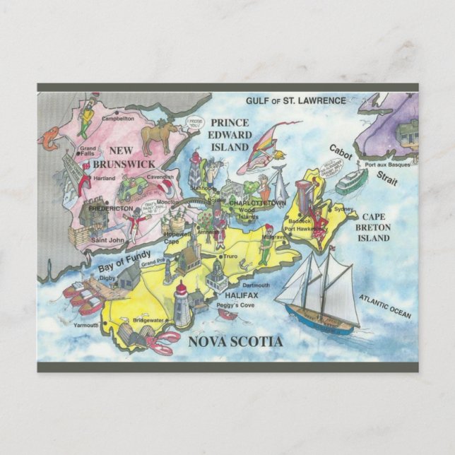 Vintage The Maritime Provinces in Canada Postcard (Front)