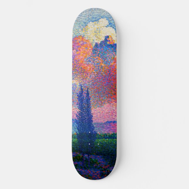 Vintage The Pink Cloud (1896) painting Skateboard (Front)