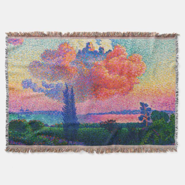Vintage The Pink Cloud (1896) painting Throw Blanket (Front)