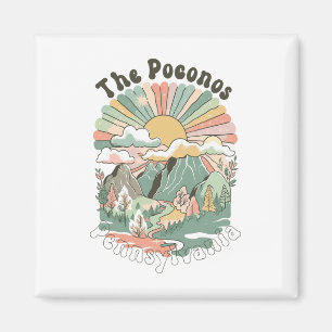 Vintage The Poconos Pennsylvania Mountains Hiking Magnet