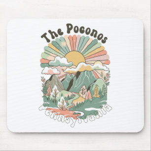 Vintage The Poconos Pennsylvania Mountains Hiking Mouse Mat