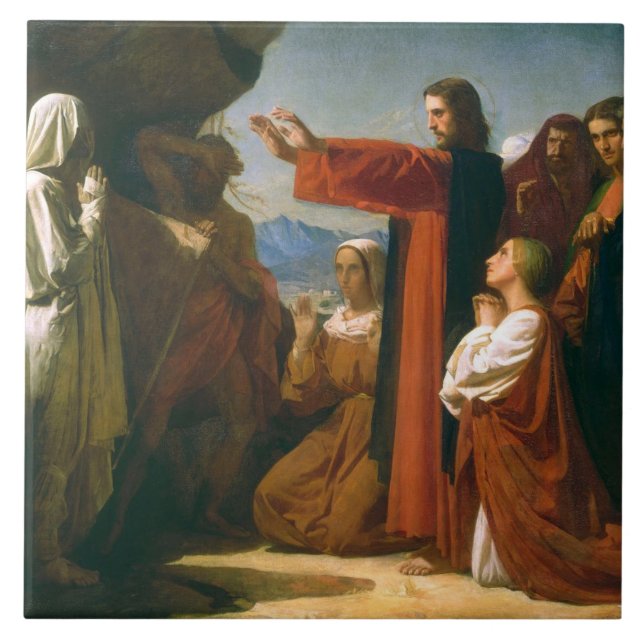 Vintage The Raising of Lazarus Tile (Front)