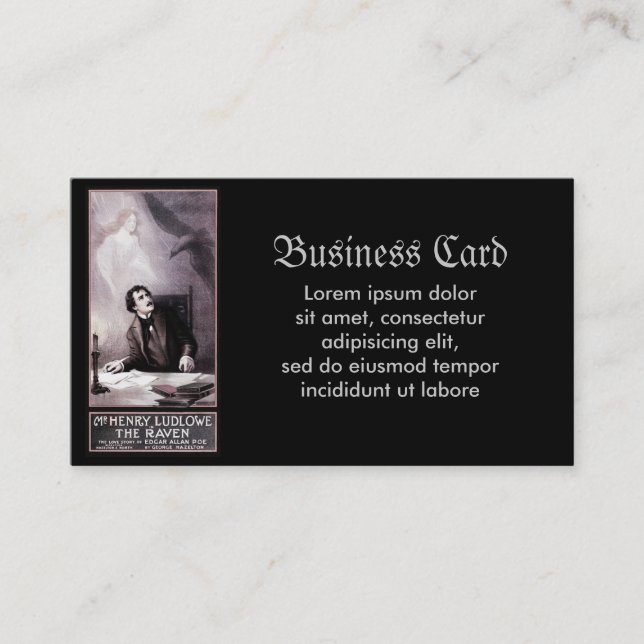 Vintage The Raven Theatrical Business Card (Front)