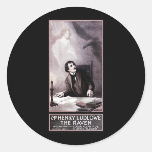 Vintage The Raven Theatrical Classic Round Sticker