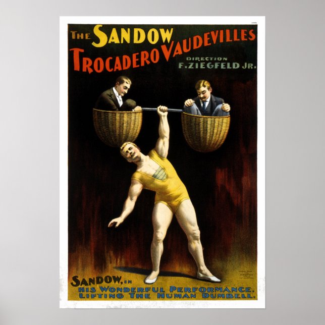 Vintage The Sandow Trocadero Vaudevilles Poster (Front)