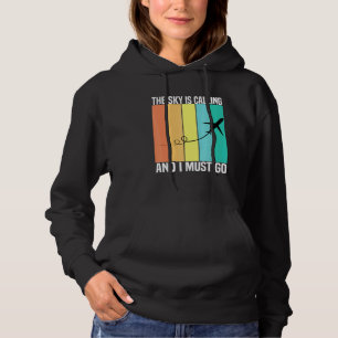 Vintage The Sky Is Calling And I Must Go Aeroplane Hoodie