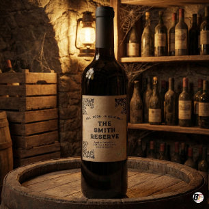 Vintage "The Smith Reserve" Personalised Aged Wine Label