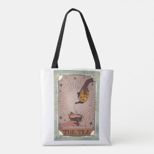 Vintage The Tea Tarot Witchy Kettle & Teacup Tote Bag