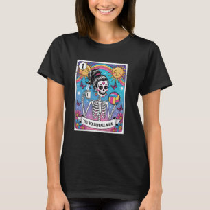 Vintage The Volleyball Mum Tarot Card Skeleton Mot T-Shirt
