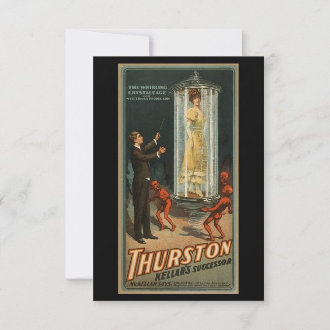 Vintage "The Whirling Crystal Cage" Thank You Card (Front)