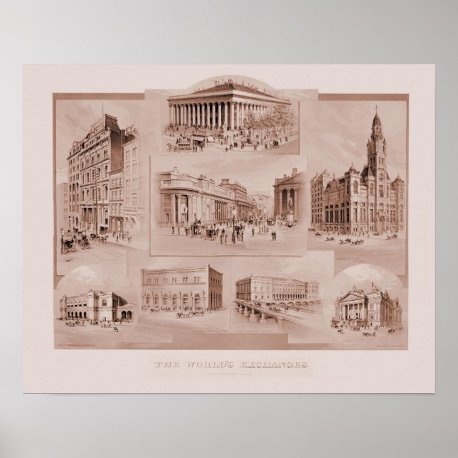 Vintage The World's Exchanges Poster (Front)