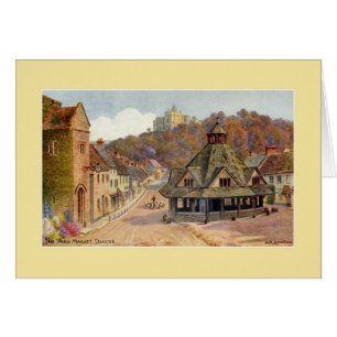 Vintage The Yarn Market Dunster watercolour art