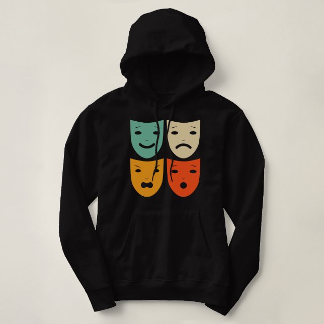 Vintage Theatre Masks Shirt Theatre Actress Drama  (Design Front)