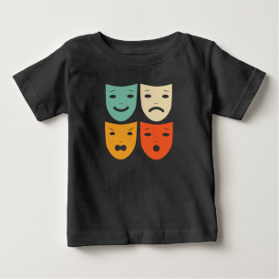 Vintage Theatre Masks Theatre Actress Drama Actor Baby T-Shirt