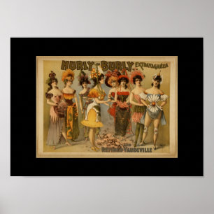 Vintage Theatre Posters Hurly-Burly Vaudevillie