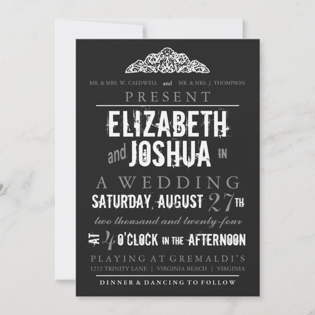 Vintage Theatre Program Wedding Invitation (Front)