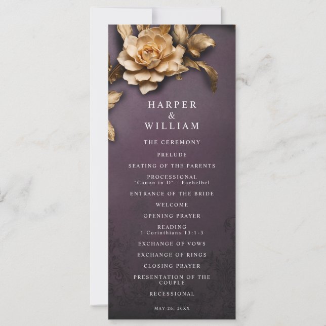 Vintage theatre wedding program invitation (Front)