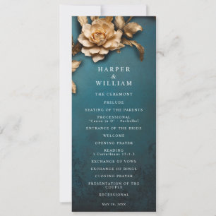 Vintage theatre wedding program invitation