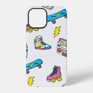 Vintage theme background with sneakers radio skate iPhone 12 case
