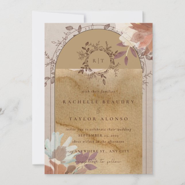 Vintage theme Wedding Invitation Card (Front)