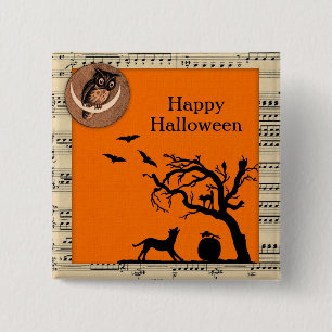 Vintage Themed Halloween Button Flair