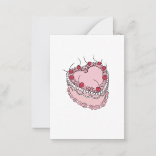 Vintage themed heart cake card