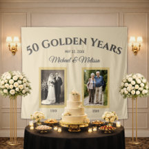 Vintage Then and Now 50 Golden Years Anniversary 