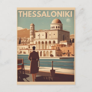 Vintage Thessaloniki city Greece vocation souvenir Postcard