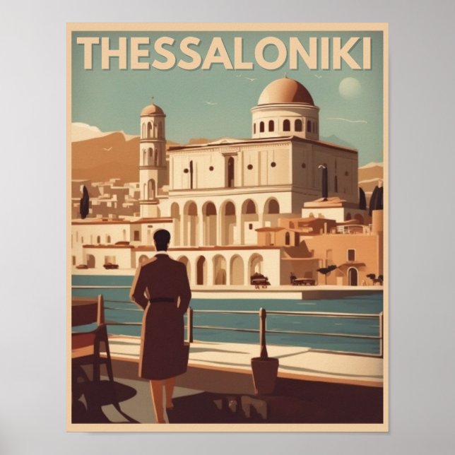 Vintage Thessaloniki city Greece vocation souvenir Poster (Front)