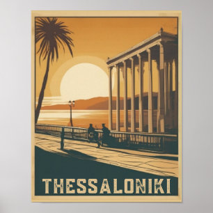 Vintage Thessaloniki city Greece vocation souvenir Poster