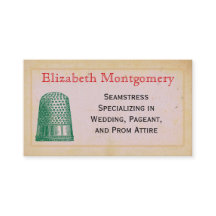 Vintage Thimble Seamstress Tailor Business Cards