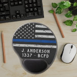 Vintage Thin Blue Line Personalised Police Officer Gel Mouse Mat<br><div class="desc">Introducing our Police Officer Supplies collection, designed specifically for law enforcement officers and departments across the country. We proudly carry a variety of items, adorned with the Thin Blue Line Flag and the American Flag, to showcase your dedication to serving and protecting your community. Our vintage-inspired products, made with faux...</div>