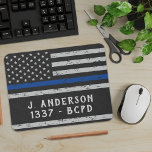 Vintage Thin Blue Line Personalised Police Officer Mouse Mat<br><div class="desc">Introducing our Police Officer Supplies collection, designed specifically for law enforcement officers and departments across the country. We proudly carry a variety of items, adorned with the Thin Blue Line Flag and the American Flag, to showcase your dedication to serving and protecting your community. Our vintage-inspired products, made with faux...</div>