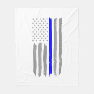 Vintage Thin Blue Line Shirt Police Support USA Fl Fleece Blanket