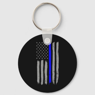 Vintage Thin Blue Line Shirt Police Support Usa Fl Key Ring
