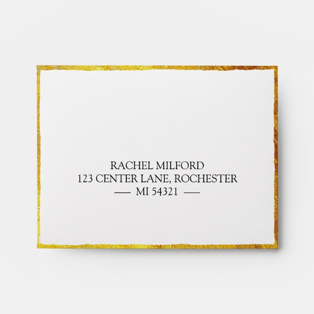Vintage thin gold border frame rspv envelope (Front)