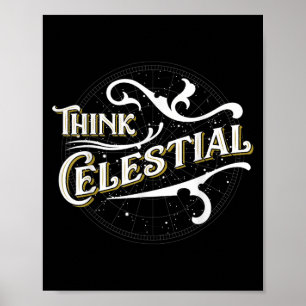 Vintage Think Celestial Inspirational Design For M Poster