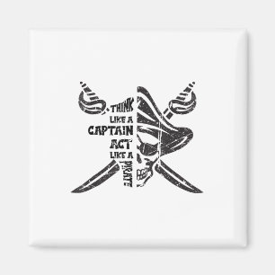 Vintage Think Like A Captain Act Like A Pirate _1  Magnet